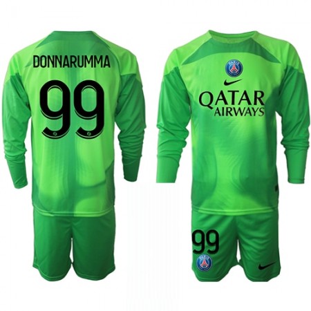 Fotbalový Komplet Paris Saint-Germain Gianluigi Donnarumma 99 Brankářské Dětské Domácí 2022-23 Dlouhý Rukáv (+ trenýrky)